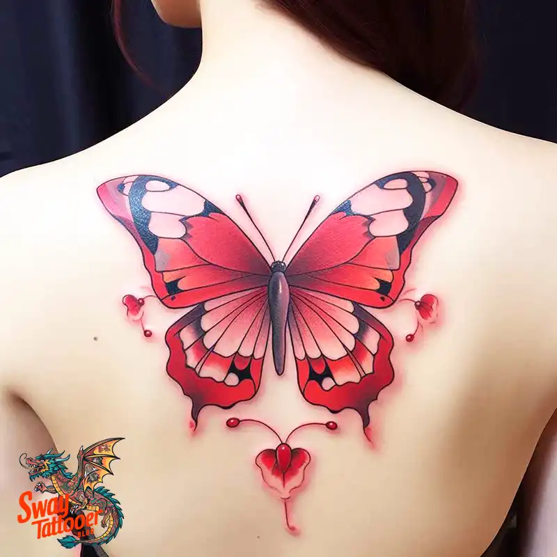 50 Red Butterfly Tattoo Design Ideas: Beauty & Symbolism 43 red butterfly tattoo