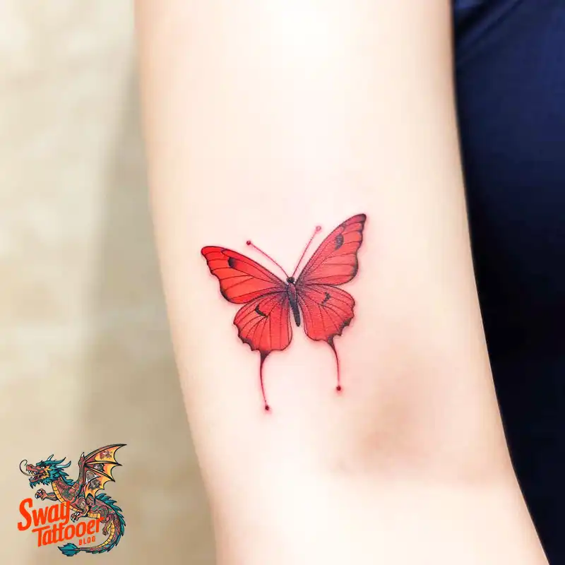 50 Red Butterfly Tattoo Design Ideas: Beauty & Symbolism 36 red butterfly tattoo