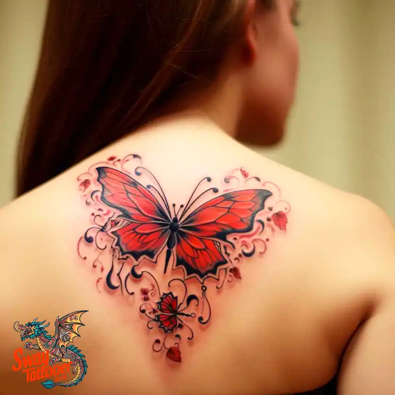 50 Red Butterfly Tattoo Design Ideas: Beauty & Symbolism 42 red butterfly tattoo