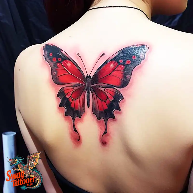 50 Red Butterfly Tattoo Design Ideas: Beauty & Symbolism 32 red butterfly tattoo