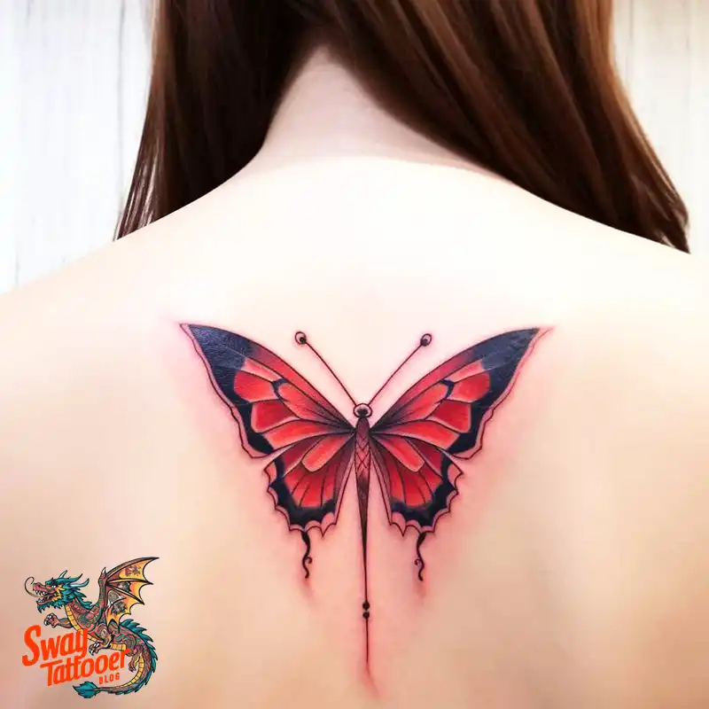 50 Red Butterfly Tattoo Design Ideas: Beauty & Symbolism 31 red butterfly tattoo