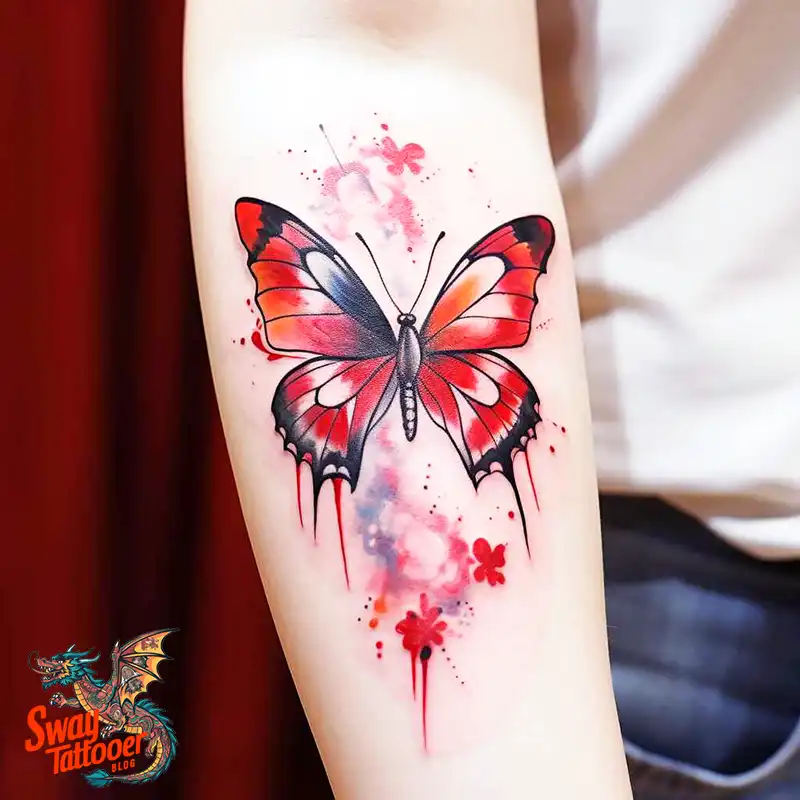 50 Red Butterfly Tattoo Design Ideas: Beauty & Symbolism 27 red butterfly tattoo