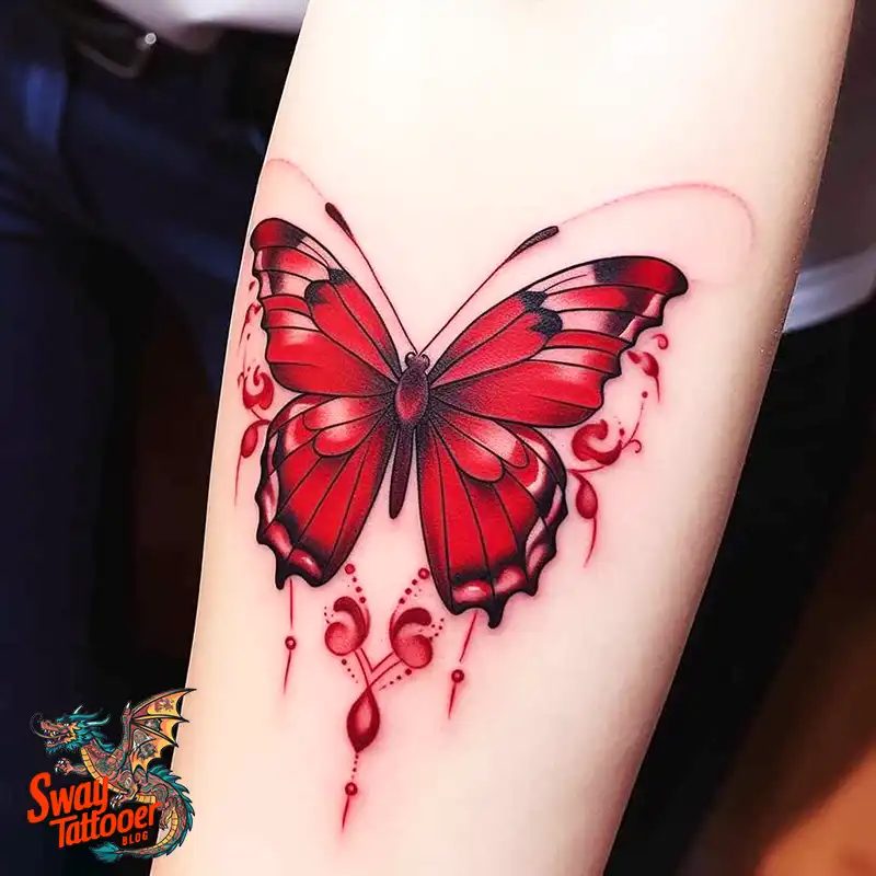 50 Red Butterfly Tattoo Design Ideas: Beauty & Symbolism 25 red butterfly tattoo