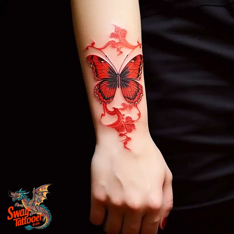 50 Red Butterfly Tattoo Design Ideas: Beauty & Symbolism 41 red butterfly tattoo