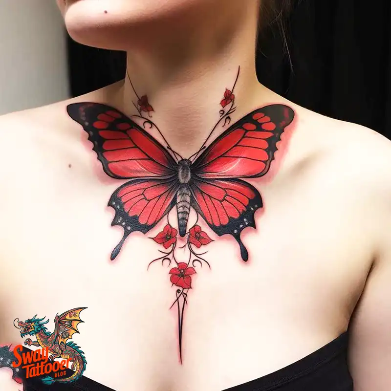 50 Red Butterfly Tattoo Design Ideas: Beauty & Symbolism 24 red butterfly tattoo
