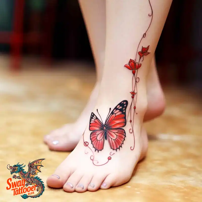 50 Red Butterfly Tattoo Design Ideas: Beauty & Symbolism 18 red butterfly tattoo
