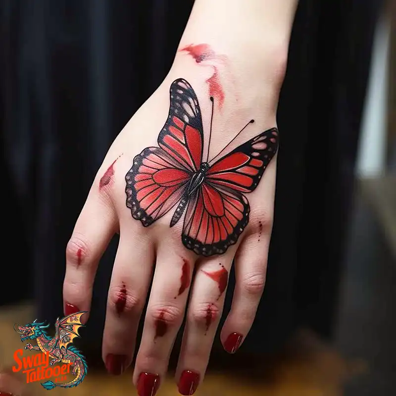 50 Red Butterfly Tattoo Design Ideas: Beauty & Symbolism 17 red butterfly tattoo