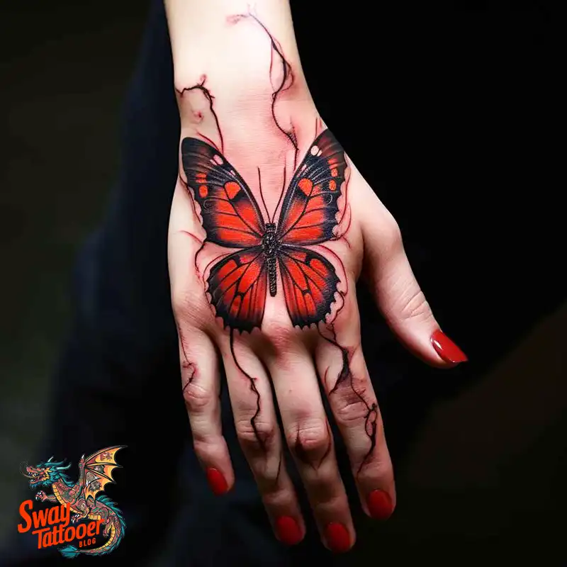50 Red Butterfly Tattoo Design Ideas: Beauty & Symbolism 16 red butterfly tattoo