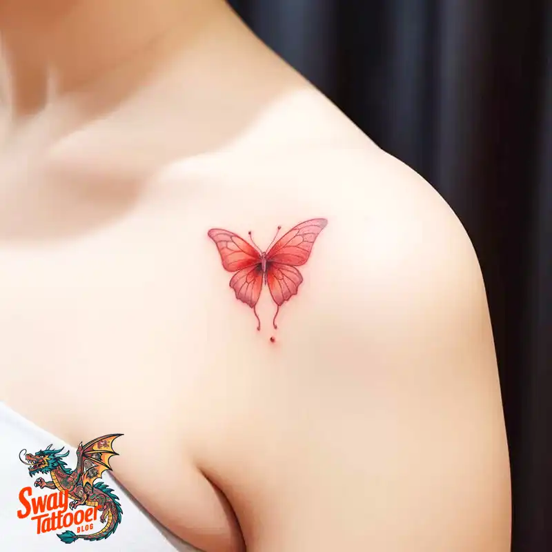 50 Red Butterfly Tattoo Design Ideas: Beauty & Symbolism 12 red butterfly tattoo