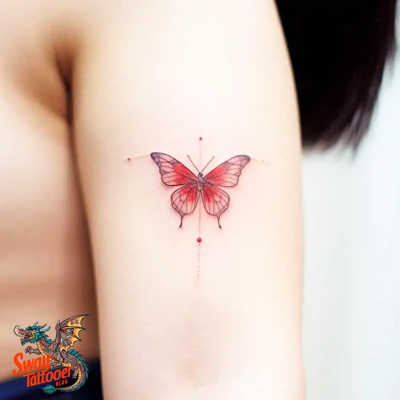 50 Red Butterfly Tattoo Design Ideas: Beauty & Symbolism 9 red butterfly tattoo