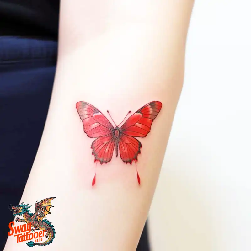50 Red Butterfly Tattoo Design Ideas: Beauty & Symbolism 8 red butterfly tattoo