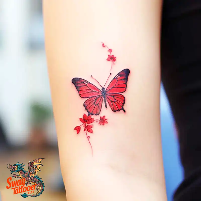 50 Red Butterfly Tattoo Design Ideas: Beauty & Symbolism 7 red butterfly tattoo