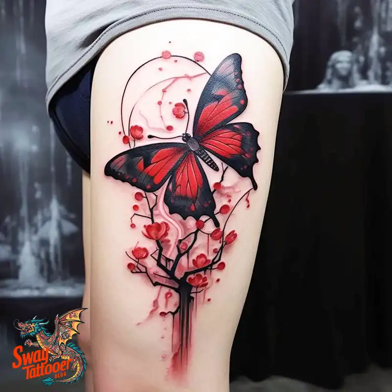 50 Red Butterfly Tattoo Design Ideas: Beauty & Symbolism 6 red butterfly tattoo