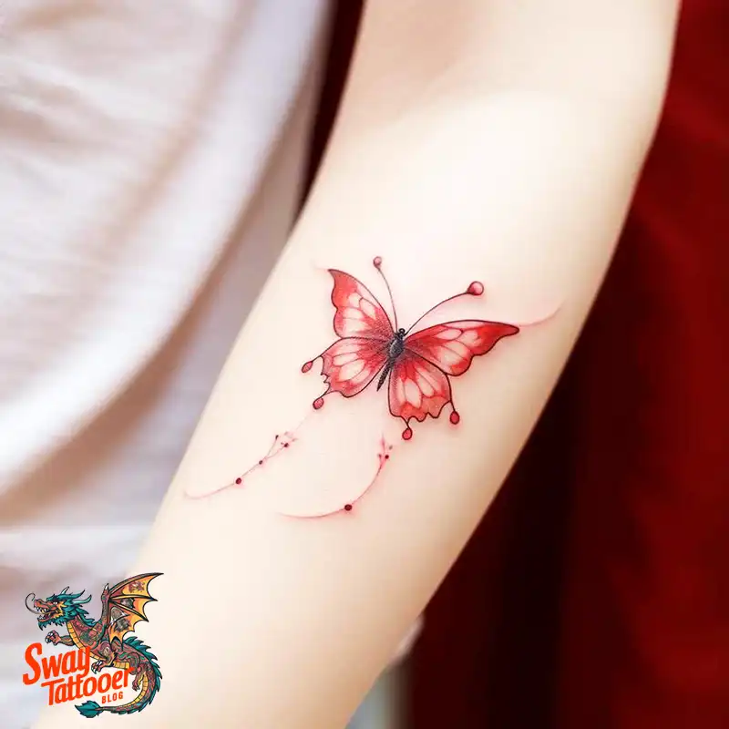 50 Red Butterfly Tattoo Design Ideas: Beauty & Symbolism 39 red butterfly tattoo