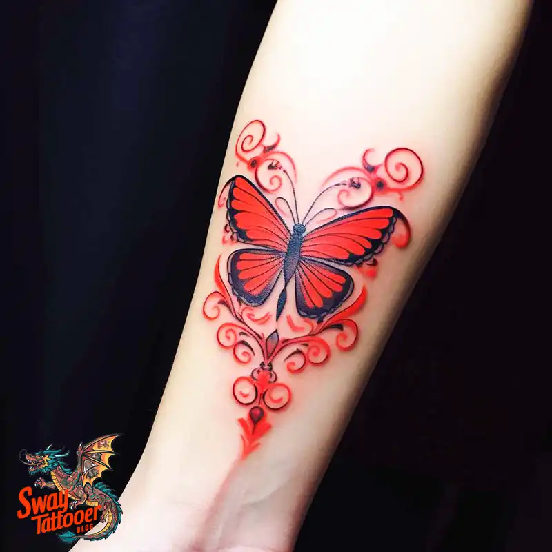 50 Red Butterfly Tattoo Design Ideas: Beauty & Symbolism 38 red butterfly tattoo