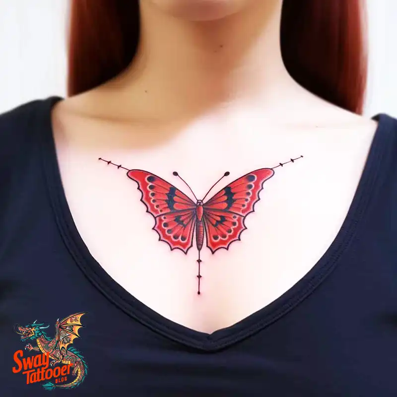 50 Red Butterfly Tattoo Design Ideas: Beauty & Symbolism 37 red butterfly tattoo