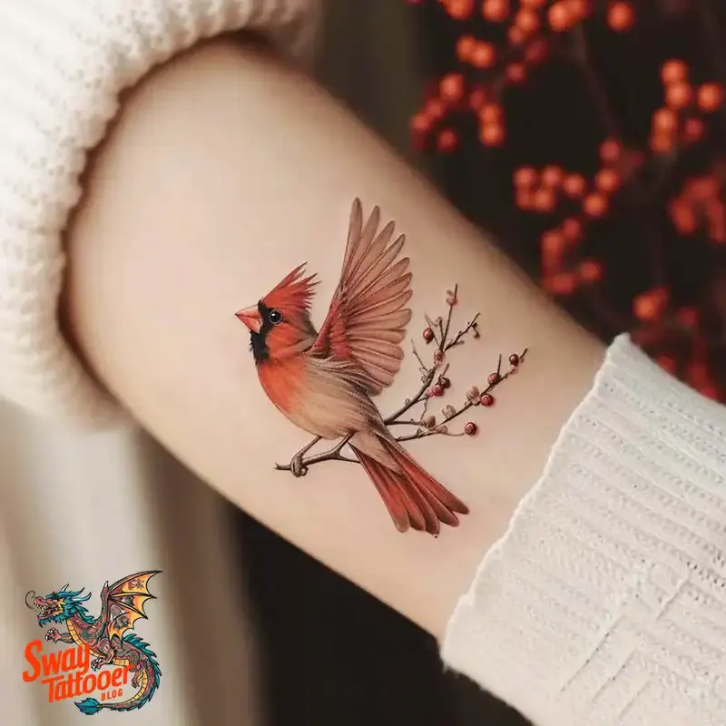 70 Small Red Cardinal Tattoo Designs: Ink Art Ideas 65 red cardinal tattoo