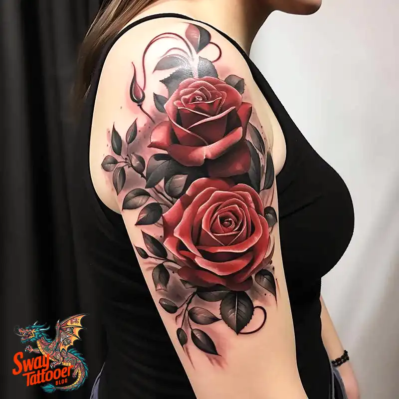 70 Awesome Red Rose Tattoo Design Ideas for 55 red rose tattoo