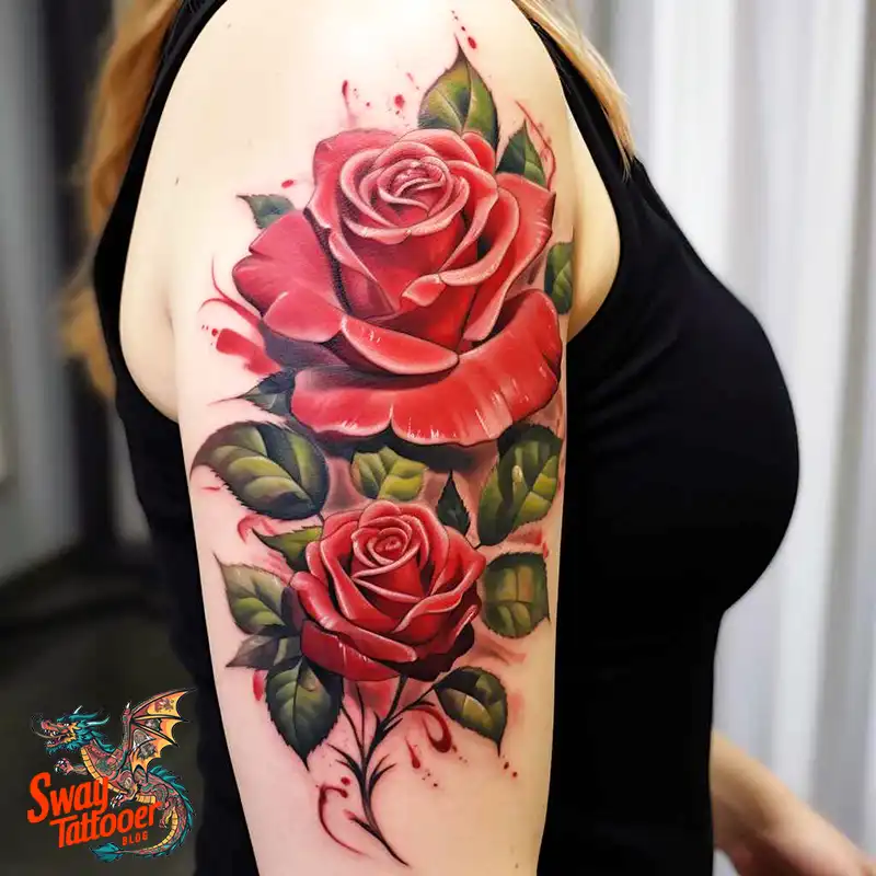 70 Awesome Red Rose Tattoo Design Ideas for 53 red rose tattoo