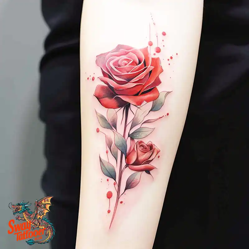 70 Awesome Red Rose Tattoo Design Ideas for 64 red rose tattoo