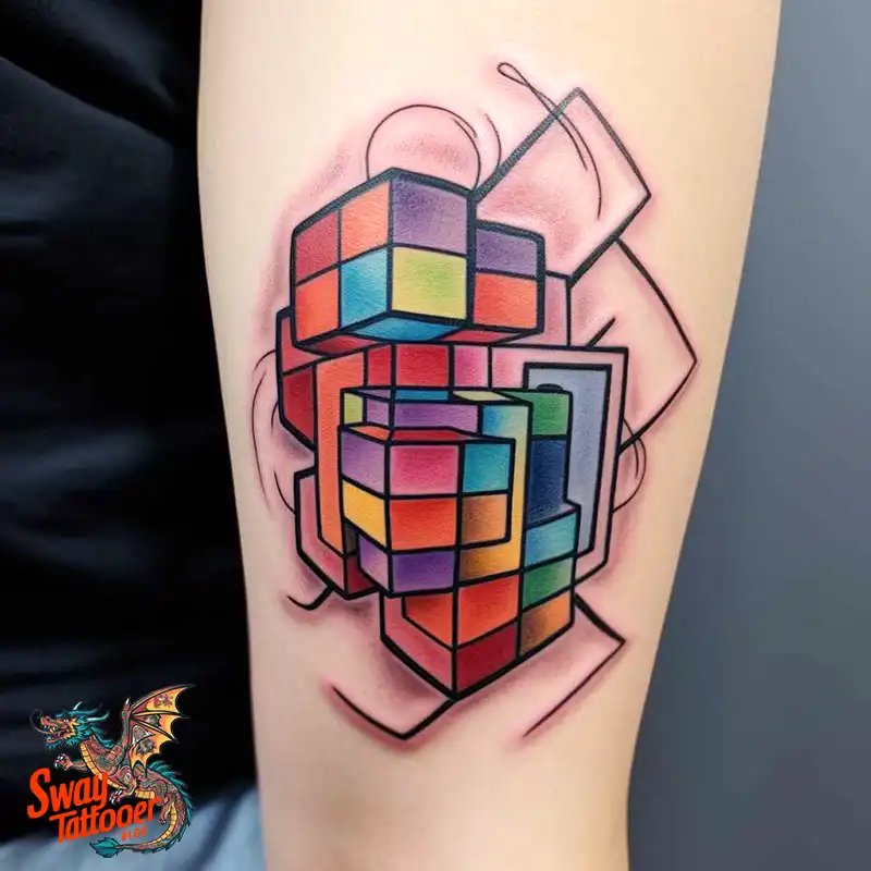 50 Rubik's Cube Tattoo Design Ideas: Ink for Puzzle Enthusiasts 37 rubiks cube tattoo