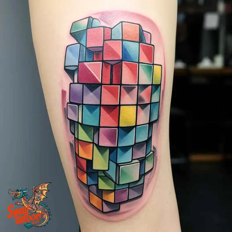 50 Rubik's Cube Tattoo Design Ideas: Ink for Puzzle Enthusiasts 38 rubiks cube tattoo
