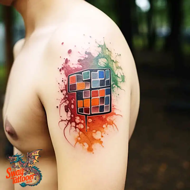 50 Rubik's Cube Tattoo Design Ideas: Ink for Puzzle Enthusiasts 34 rubiks cube tattoo