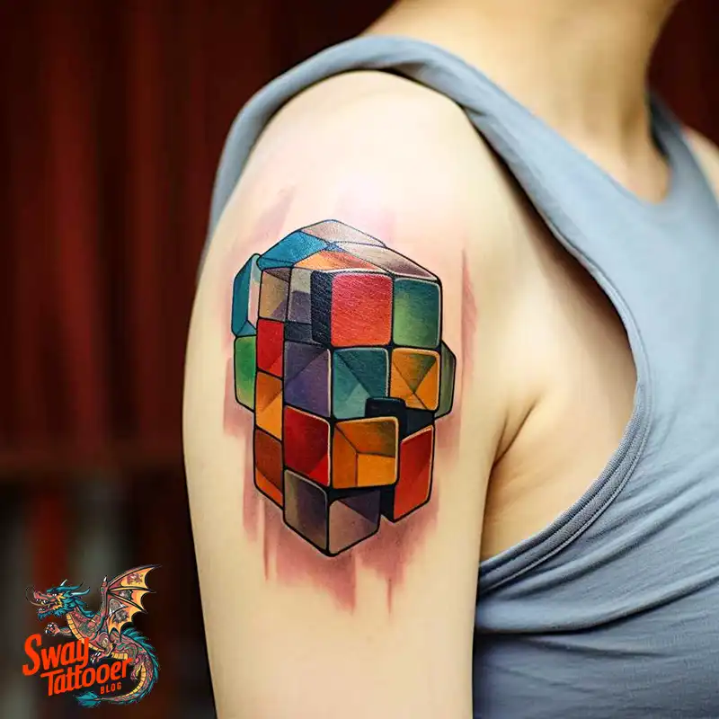 50 Rubik's Cube Tattoo Design Ideas: Ink for Puzzle Enthusiasts 33 rubiks cube tattoo