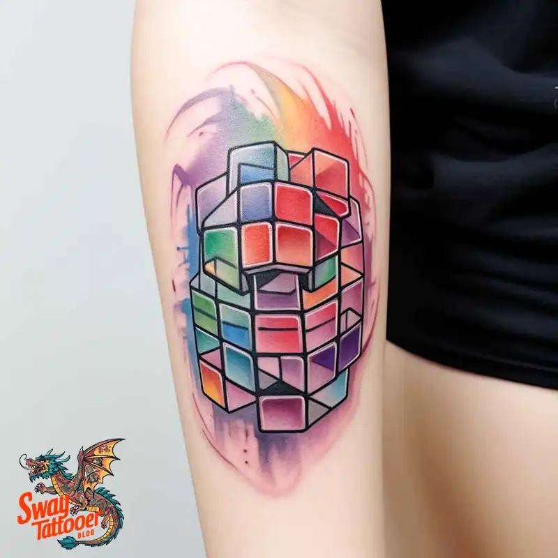 50 Rubik's Cube Tattoo Design Ideas: Ink for Puzzle Enthusiasts 39 rubiks cube tattoo