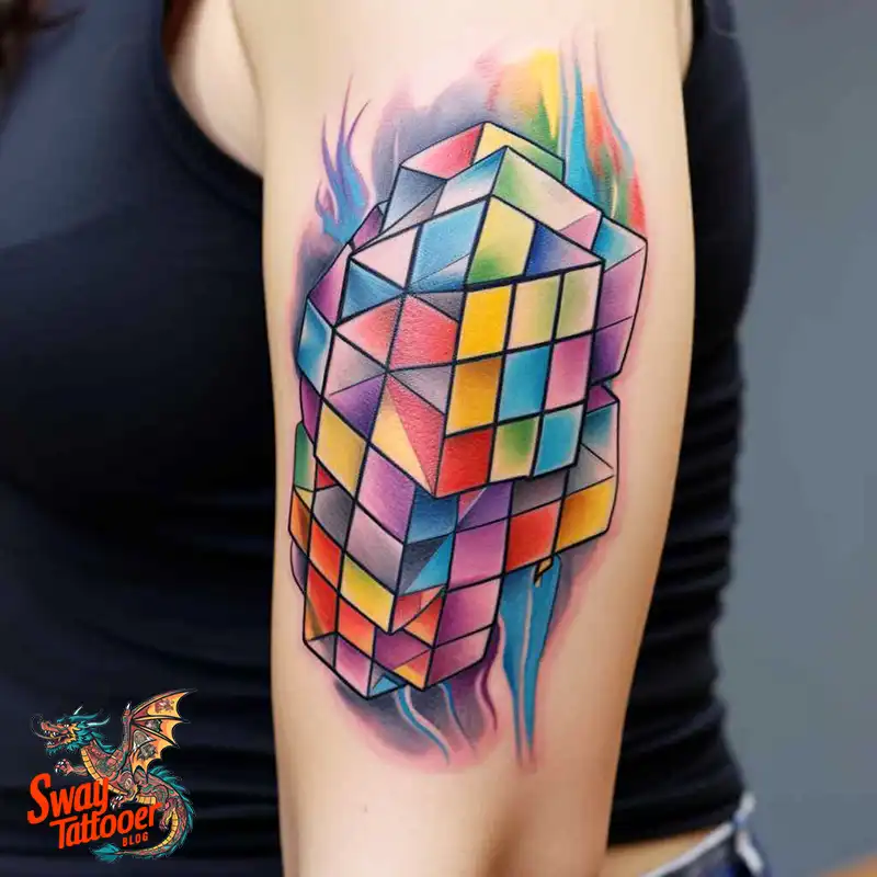 50 Rubik's Cube Tattoo Design Ideas: Ink for Puzzle Enthusiasts 28 rubiks cube tattoo