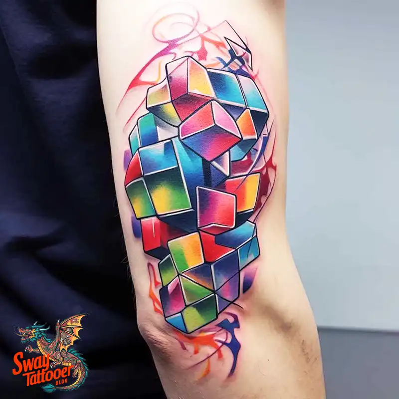 50 Rubik's Cube Tattoo Design Ideas: Ink for Puzzle Enthusiasts 26 rubiks cube tattoo