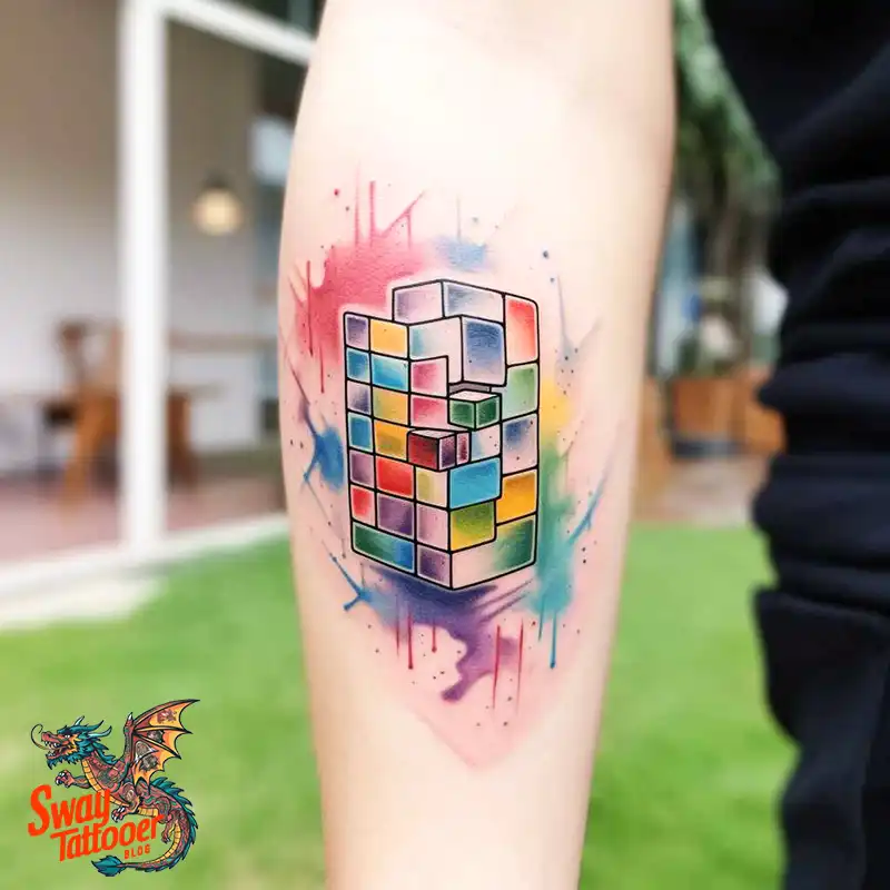 50 Rubik's Cube Tattoo Design Ideas: Ink for Puzzle Enthusiasts 24 rubiks cube tattoo