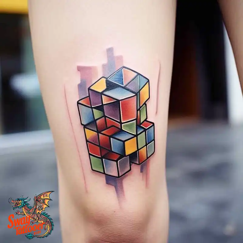 50 Rubik's Cube Tattoo Design Ideas: Ink for Puzzle Enthusiasts 23 rubiks cube tattoo