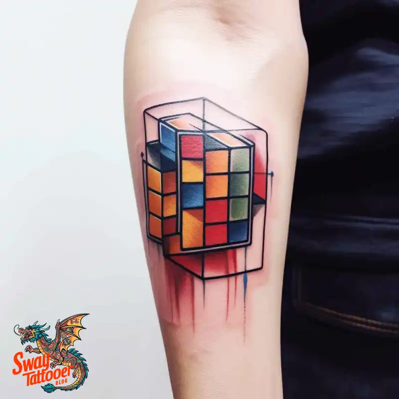 50 Rubik's Cube Tattoo Design Ideas: Ink for Puzzle Enthusiasts 22 rubiks cube tattoo
