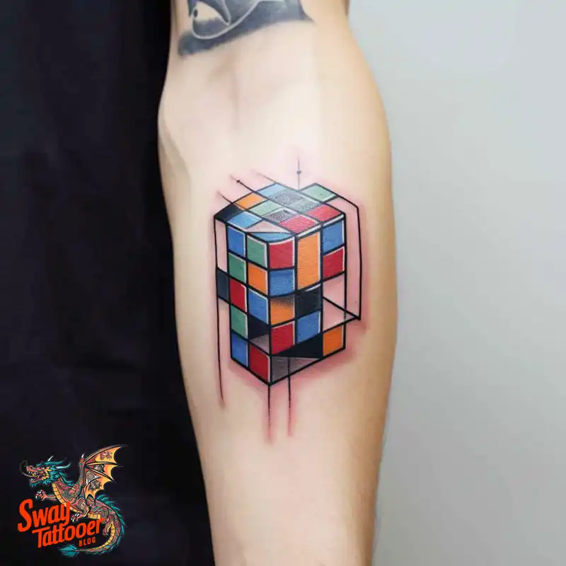 50 Rubik's Cube Tattoo Design Ideas: Ink for Puzzle Enthusiasts 19 rubiks cube tattoo
