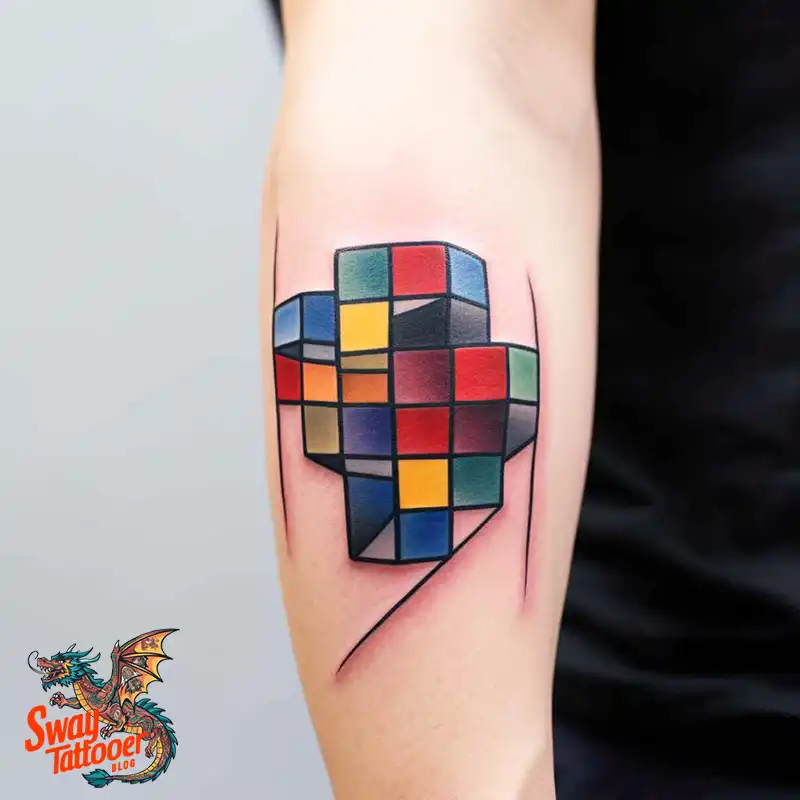 50 Rubik's Cube Tattoo Design Ideas: Ink for Puzzle Enthusiasts 20 rubiks cube tattoo