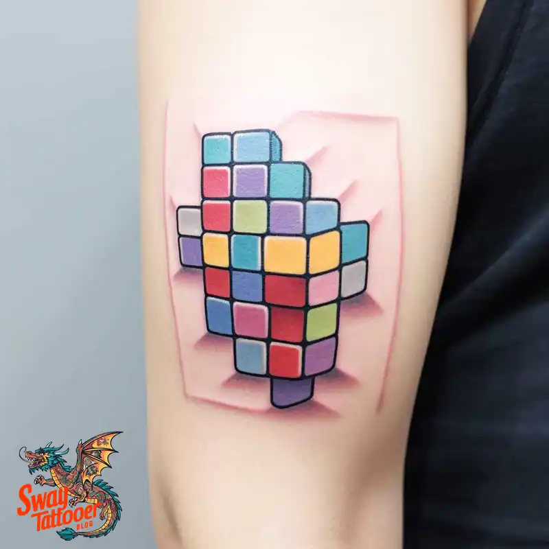 50 Rubik's Cube Tattoo Design Ideas: Ink for Puzzle Enthusiasts 21 rubiks cube tattoo