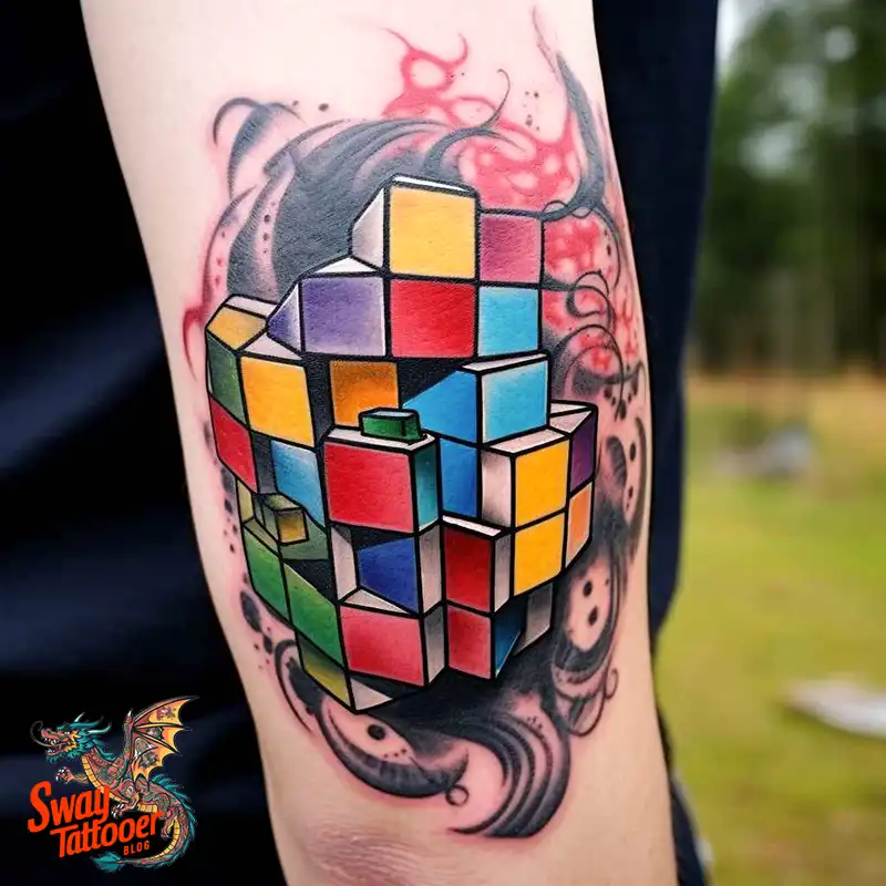 50 Rubik's Cube Tattoo Design Ideas: Ink for Puzzle Enthusiasts 18 rubiks cube tattoo