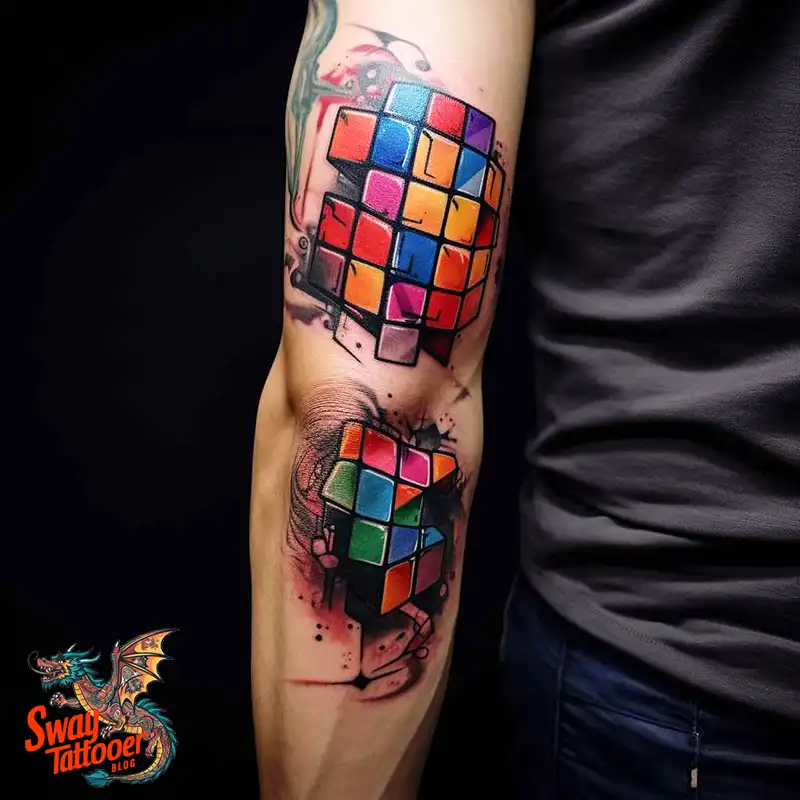 50 Rubik's Cube Tattoo Design Ideas: Ink for Puzzle Enthusiasts 17 rubiks cube tattoo