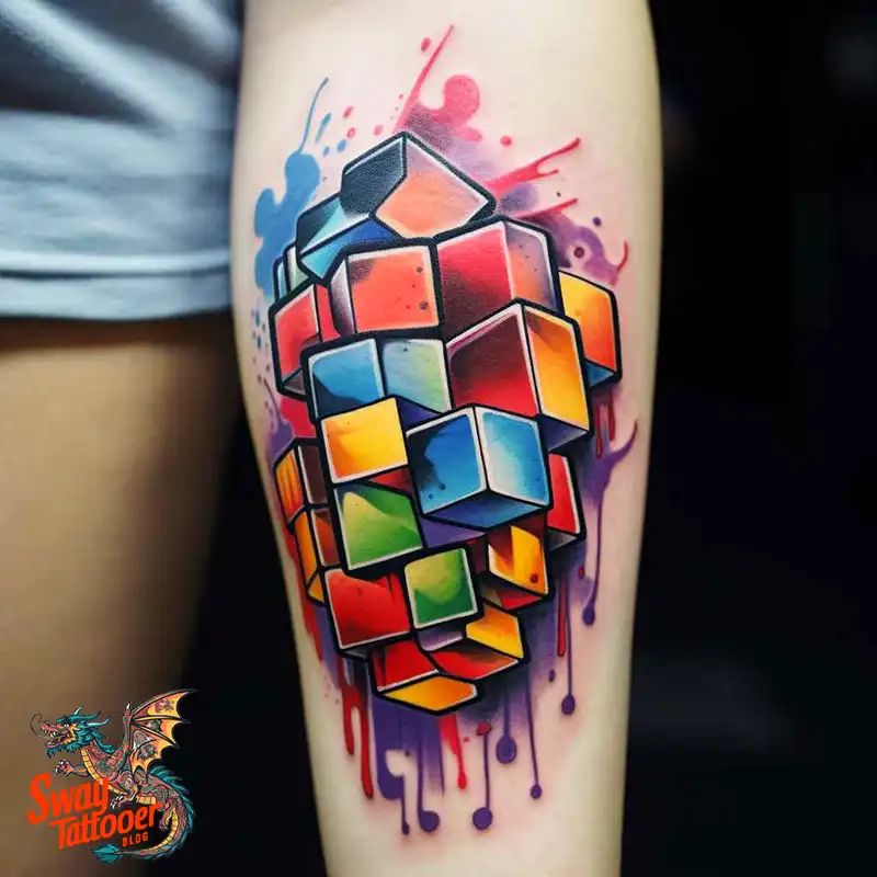 50 Rubik's Cube Tattoo Design Ideas: Ink for Puzzle Enthusiasts 16 rubiks cube tattoo