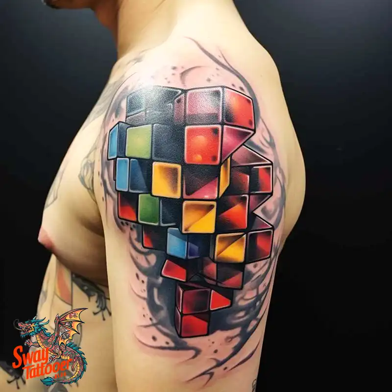50 Rubik's Cube Tattoo Design Ideas: Ink for Puzzle Enthusiasts 13 rubiks cube tattoo
