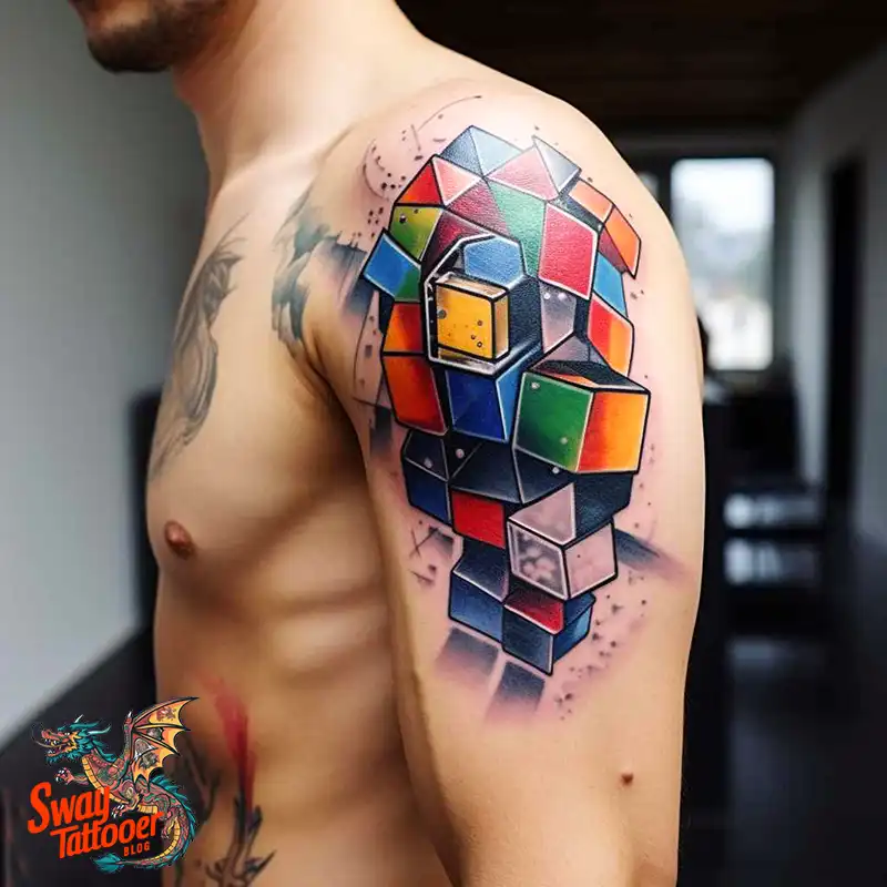 50 Rubik's Cube Tattoo Design Ideas: Ink for Puzzle Enthusiasts 12 rubiks cube tattoo