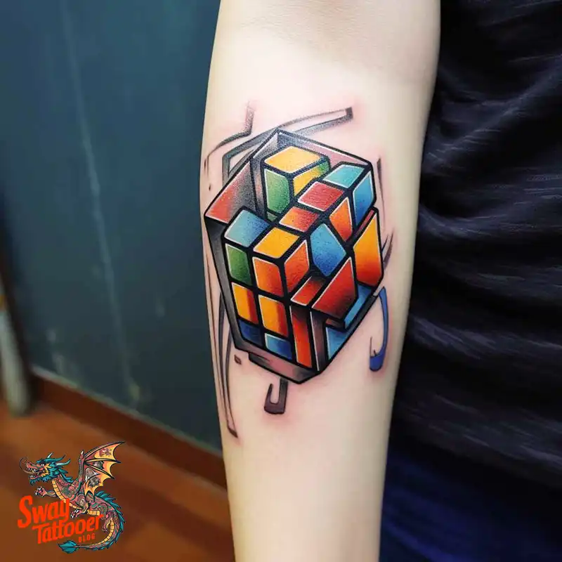 50 Rubik's Cube Tattoo Design Ideas: Ink for Puzzle Enthusiasts 11 rubiks cube tattoo