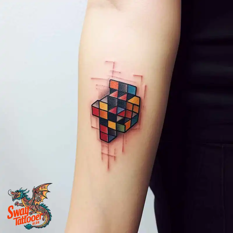 50 Rubik's Cube Tattoo Design Ideas: Ink for Puzzle Enthusiasts 9 rubiks cube tattoo