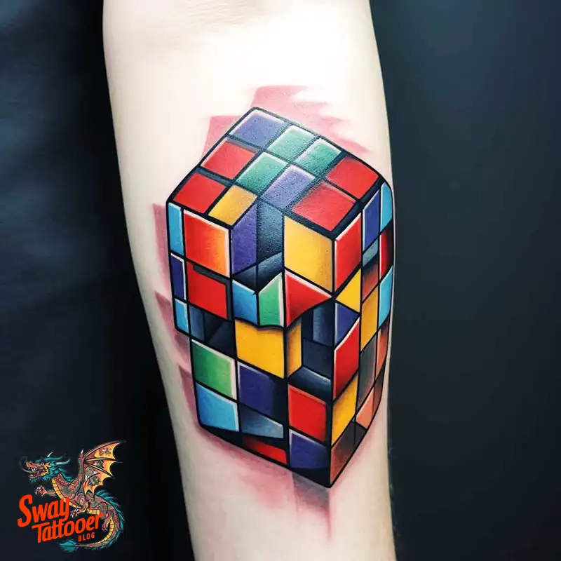 50 Rubik's Cube Tattoo Design Ideas: Ink for Puzzle Enthusiasts 1 rubiks cube tattoo