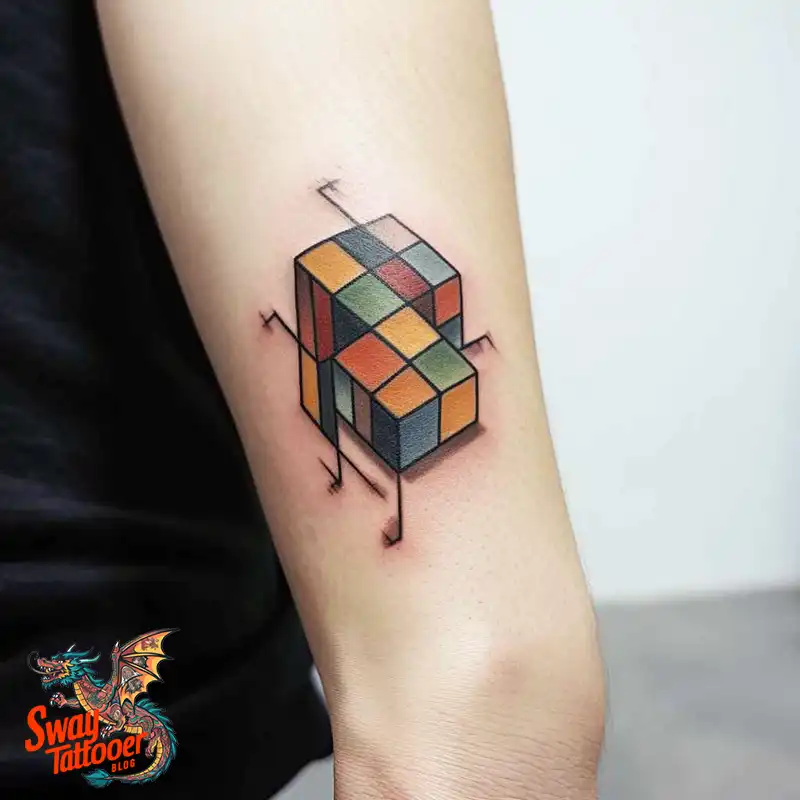 50 Rubik's Cube Tattoo Design Ideas: Ink for Puzzle Enthusiasts 45 rubiks cube tattoo