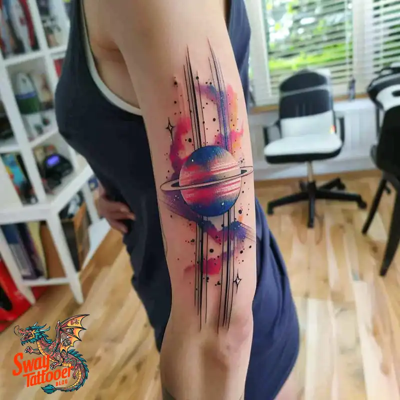 100 Saturn Tattoo Ideas: Out of The World Cosmic Designs 29 saturn tattoo