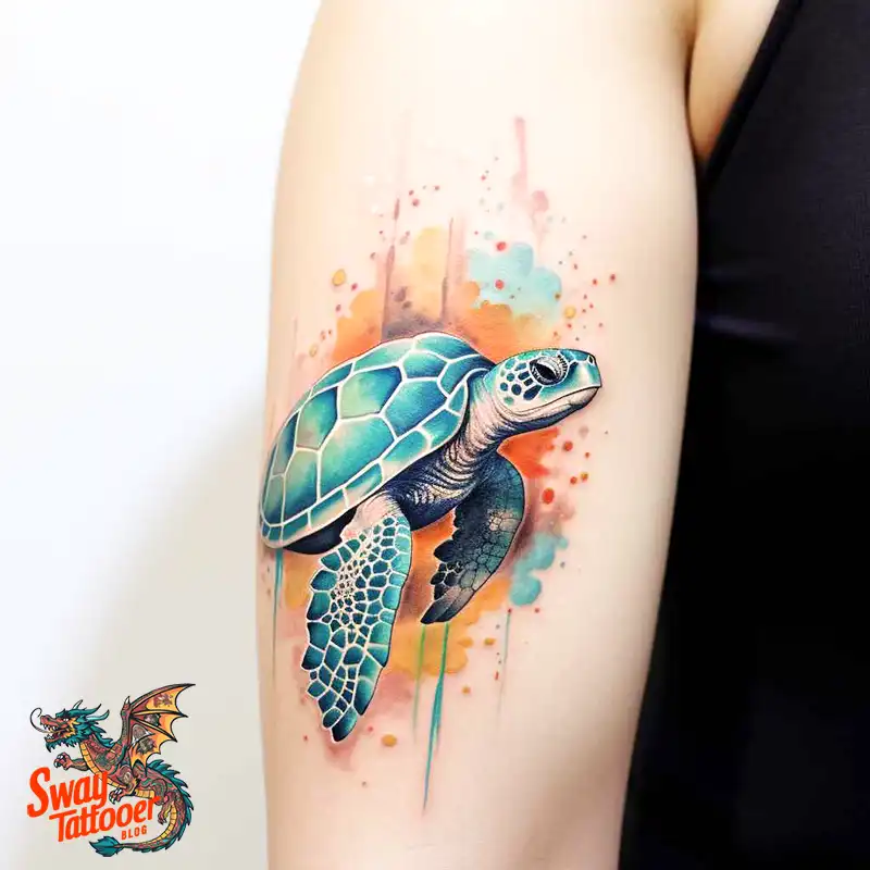 50 Sea Turtle Tattoo Design Ideas: Vibrant Marine Art 41 sea turtle tattoo