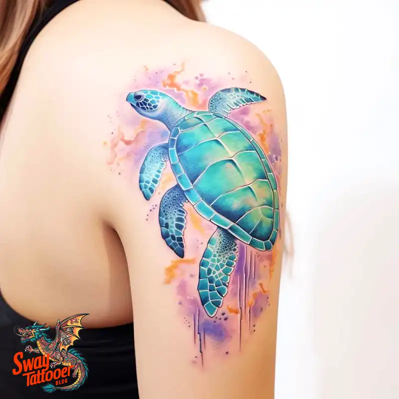 50 Sea Turtle Tattoo Design Ideas: Vibrant Marine Art 38 sea turtle tattoo