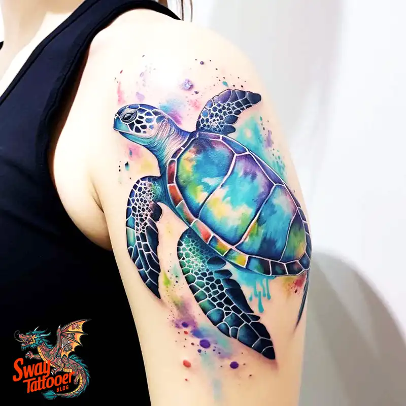 50 Sea Turtle Tattoo Design Ideas: Vibrant Marine Art 49 sea turtle tattoo